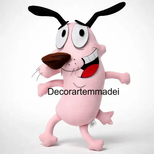 Coragem, o cão covarde boneco em feltro (36 cm)