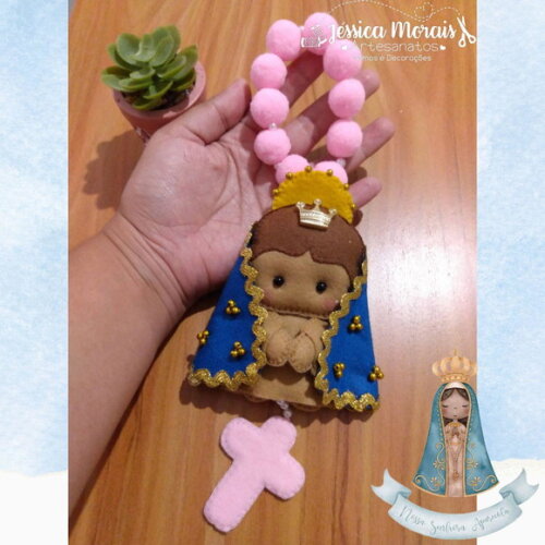 Mini Terço - Nossa Senhora Aparecida em Feltro