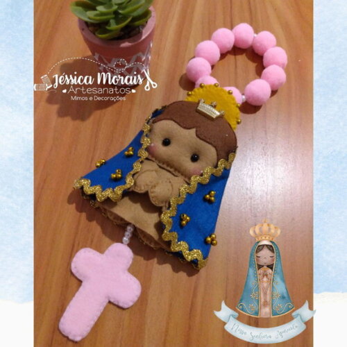 Mini Terço - Nossa Senhora Aparecida em Feltro