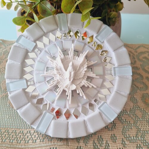 Mandala Espírito Santo em Mosaico  20 cm