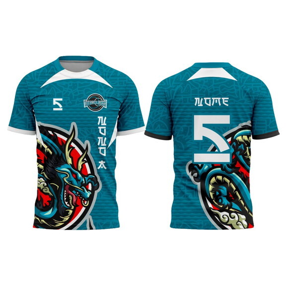 Arte Vetor Camisa Interclasse Dragão Azul