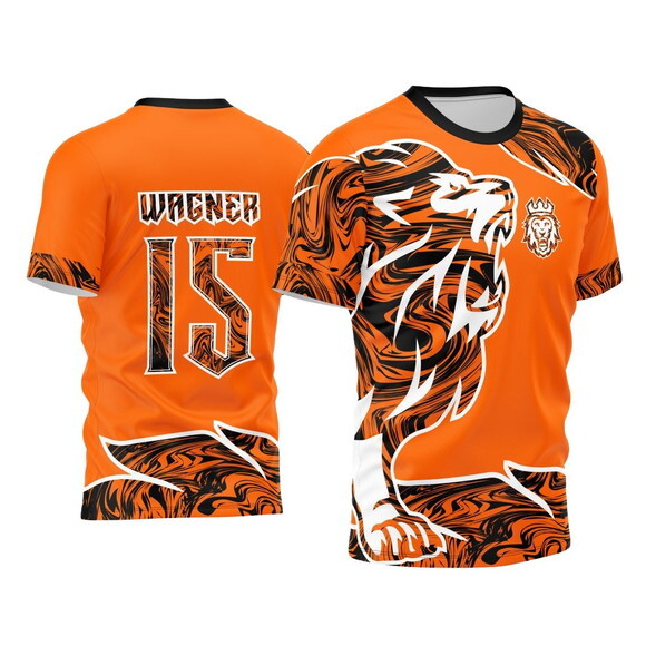 Arte Vetor Camisa Interclasse Leão Laranja