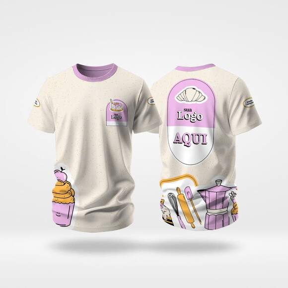Camisas Personalizadas Uniforme Confeitaria Malha Dryfit Uv