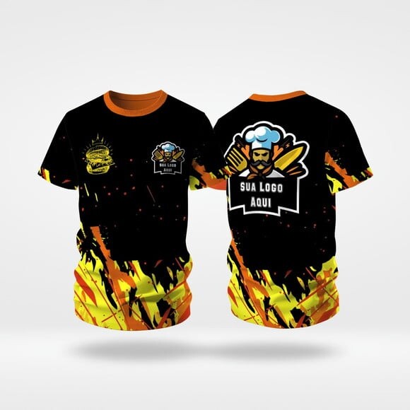 Camisas Uniforme Hamburgueria Lanchonete Malha Dryfit Uv +