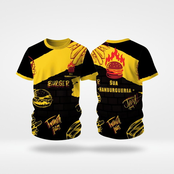 Camisas Uniforme Hamburgueria Lanchonete Malha Dryfit Uv +