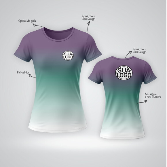 Camiseta Feminina Estampada Personalizada Dryfit Uv