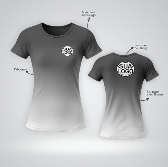 Camiseta Feminina Estampada Personalizada Dryfit Uv