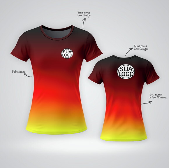 Camiseta Feminina Estampada Personalizada Dryfit Uv