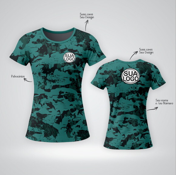 Camiseta Feminina Estampada Personalizada Dryfit Uv