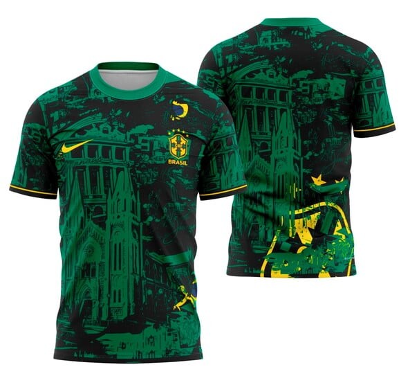 Camisetas Brasil Copa do Mundo 2026 com Sua Logo Dryfit Uv +