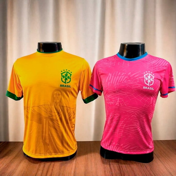 Camisetas Brasil Copa do Mundo 2026 com Sua Logo Dryfit Uv +
