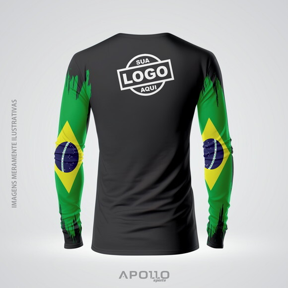 Camisetas Manga Longa com Suas Cores e Arte Malha Dryfit
