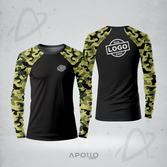 Camisetas Manga Longa com Suas Cores e Arte Malha Dryfit