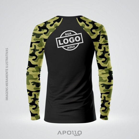 Camisetas Manga Longa com Suas Cores e Arte Malha Dryfit