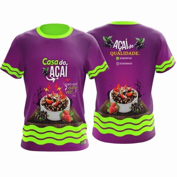 Camisetas Personalizadas Açai Malha Dryfit Uv +