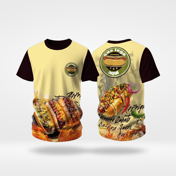 Camisetas Personalizadas Cachorro Quente Malha Dryfit Uv +