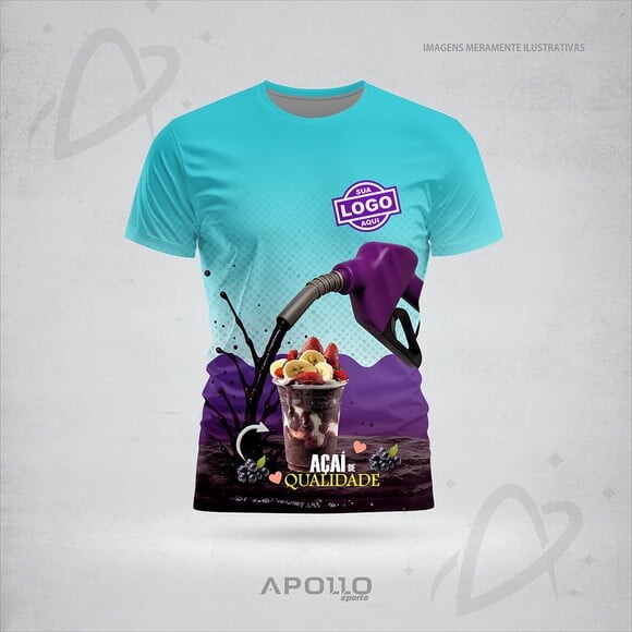 Camisetas Personalizadas Suas Cores e Arte Malha Dryfit Açaí