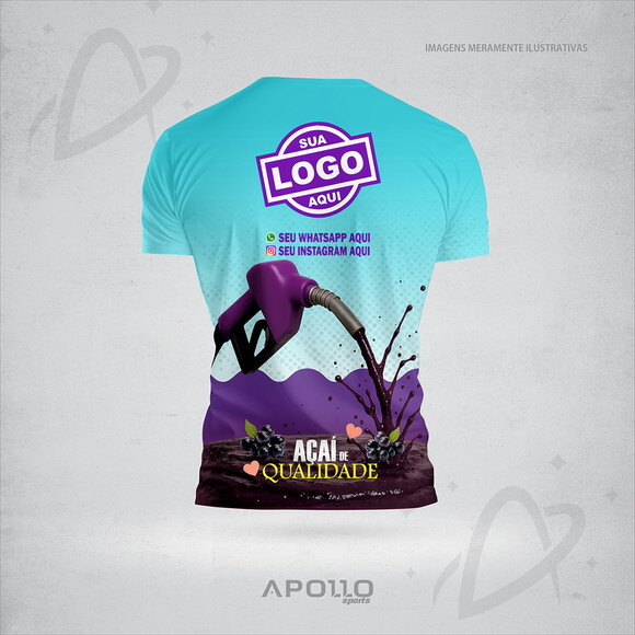 Camisetas Personalizadas Suas Cores e Arte Malha Dryfit Açaí