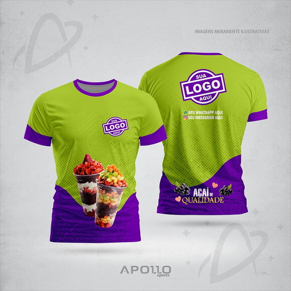 Camisetas Personalizadas Suas Cores e Arte Malha Dryfit Açaí