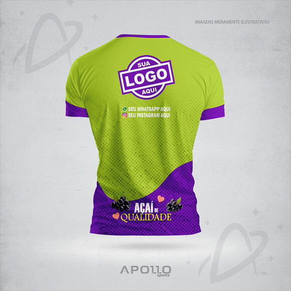 Camisetas Personalizadas Suas Cores e Arte Malha Dryfit Açaí