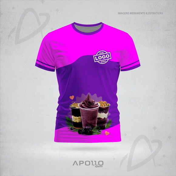 Camisetas Personalizadas Suas Cores e Arte Malha Dryfit Açaí