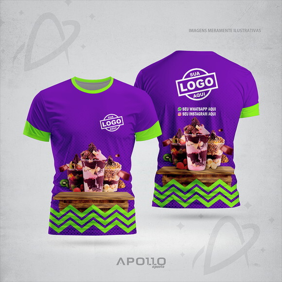Camisetas Personalizadas Suas Cores e Arte Malha Dryfit Açaí