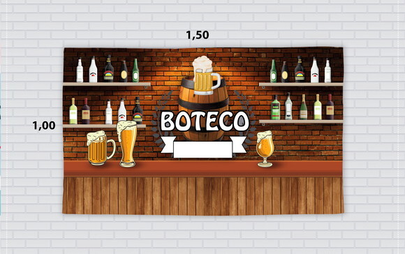 Painel Festa Boteco Tecido Oxford 150x100cm
