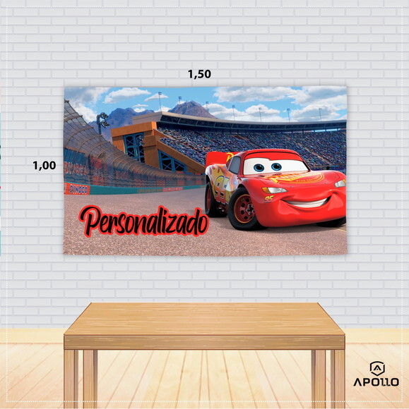 Painel Festa Carros Tecido Oxford 150x100cm