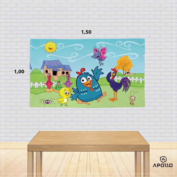 Painel Festa Galinha Pintadinha Tecido Oxford 150x100cm