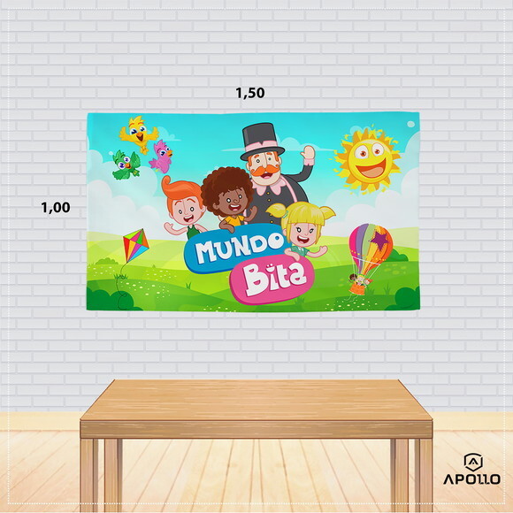 Painel Festa Mundo Bita Tecido Oxford 150x100cm