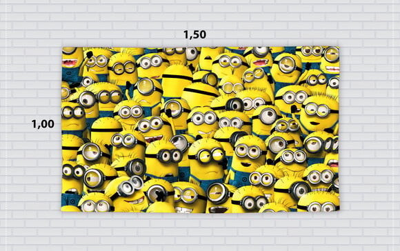 Painel Festa Minionstecido Oxford 150x100cm
