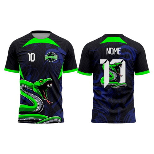 Arte Vetor Camisa Interclasse Cobra Verde e Azul