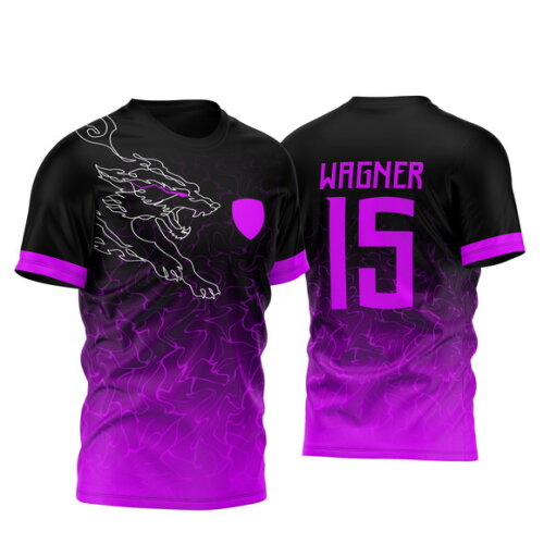 Arte Vetor Camisa Interclasse Lobo Roxo