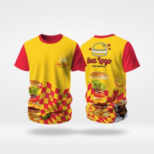 Camisas Uniforme Hamburgueria Lanchonete Malha Dryfit Uv +