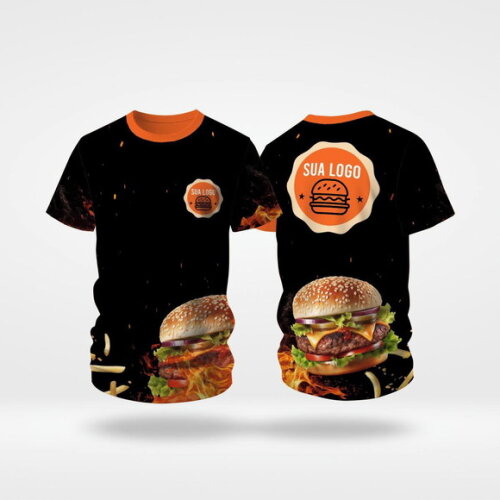 Camisas Uniforme Hamburgueria Lanchonete Malha Dryfit Uv +