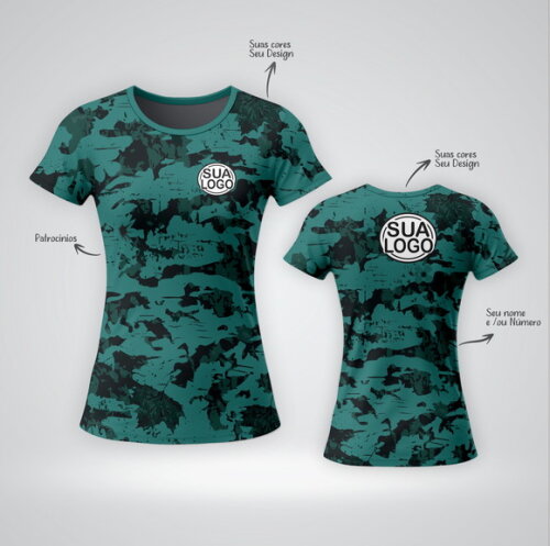 Camiseta Feminina Estampada Personalizada Dryfit Uv