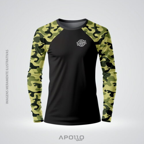 Camisetas Manga Longa com Suas Cores e Arte Malha Dryfit