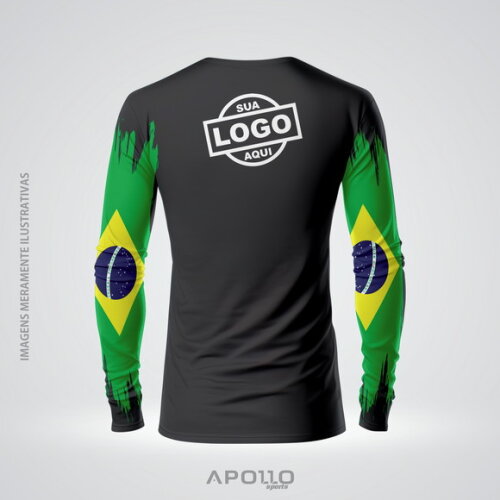 Camisetas Manga Longa com Suas Cores e Arte Malha Dryfit