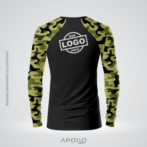 Camisetas Manga Longa com Suas Cores e Arte Malha Dryfit
