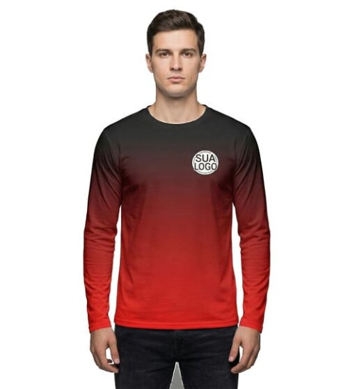 Camisetas Manga Longa com Suas Cores e Arte Malha Dryfit