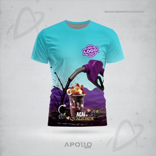 Camisetas Personalizadas Suas Cores e Arte Malha Dryfit Açaí