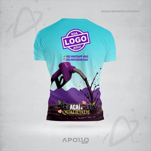Camisetas Personalizadas Suas Cores e Arte Malha Dryfit Açaí