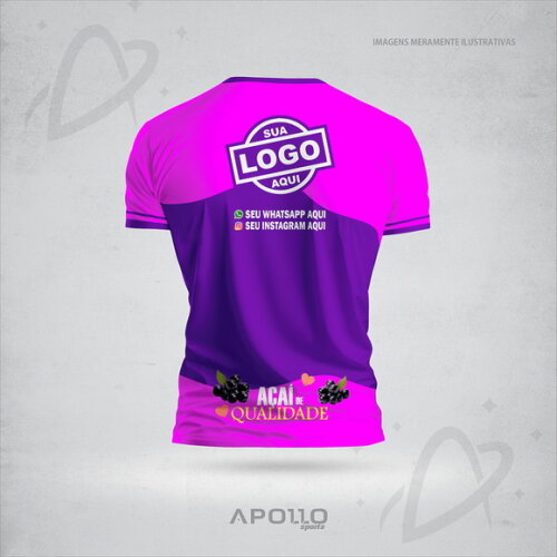 Camisetas Personalizadas Suas Cores e Arte Malha Dryfit Açaí