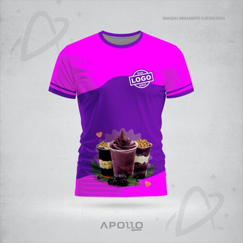 Camisetas Personalizadas Suas Cores e Arte Malha Dryfit Açaí