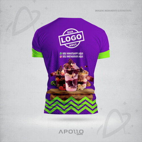 Camisetas Personalizadas Suas Cores e Arte Malha Dryfit Açaí