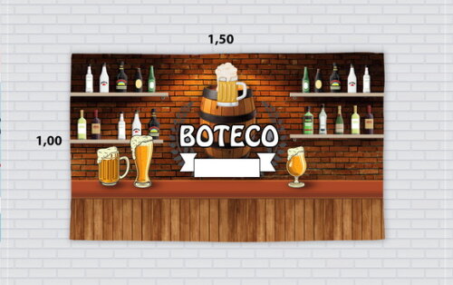 Painel Festa Boteco Tecido Oxford 150x100cm