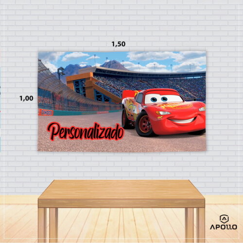 Painel Festa Carros Tecido Oxford 150x100cm