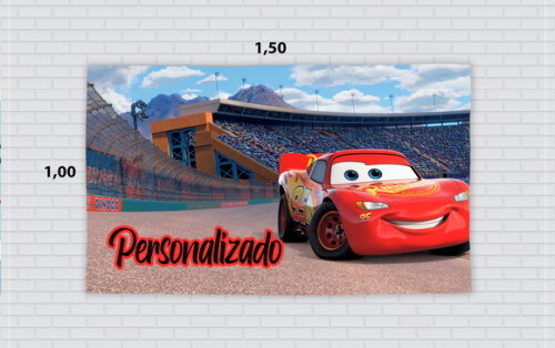 Painel Festa Carros Tecido Oxford 150x100cm