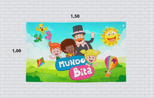 Painel Festa Mundo Bita Tecido Oxford 150x100cm