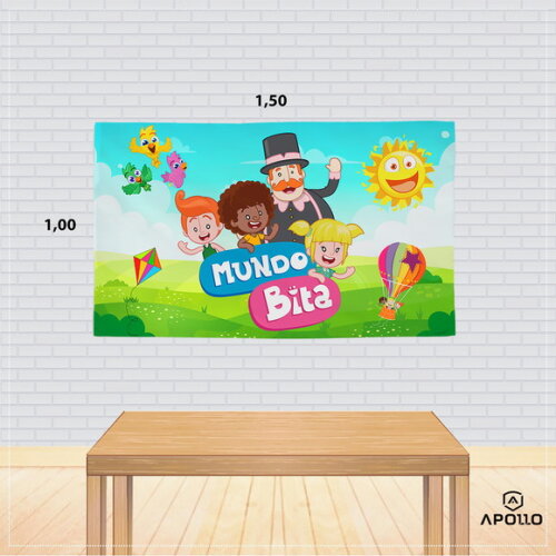 Painel Festa Mundo Bita Tecido Oxford 150x100cm